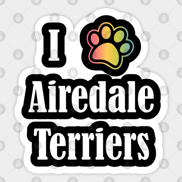 I Heart Airedale Terriers | I Love Airedale Terriers Sticker by jverdi28